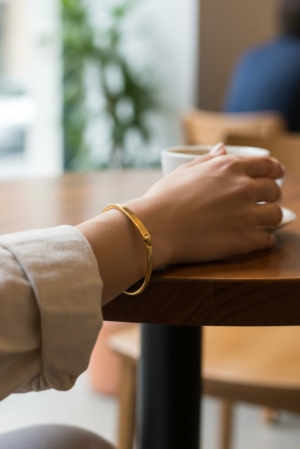Serenity Gold Bar Bangle