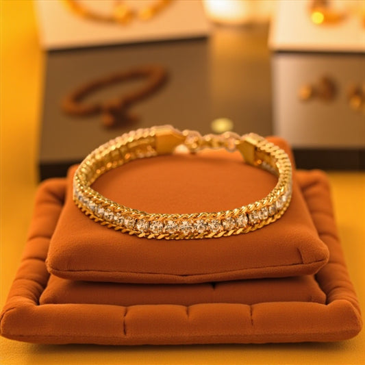 Golden Classic Zircon Chain Bracelet